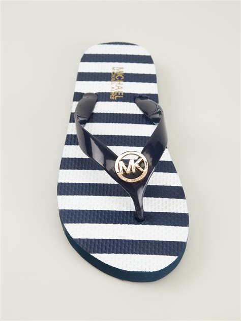 michael kors flip flops blue|Michael Kors jelly flip flops.